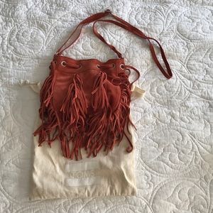 Toms leather fringe crossbody bag